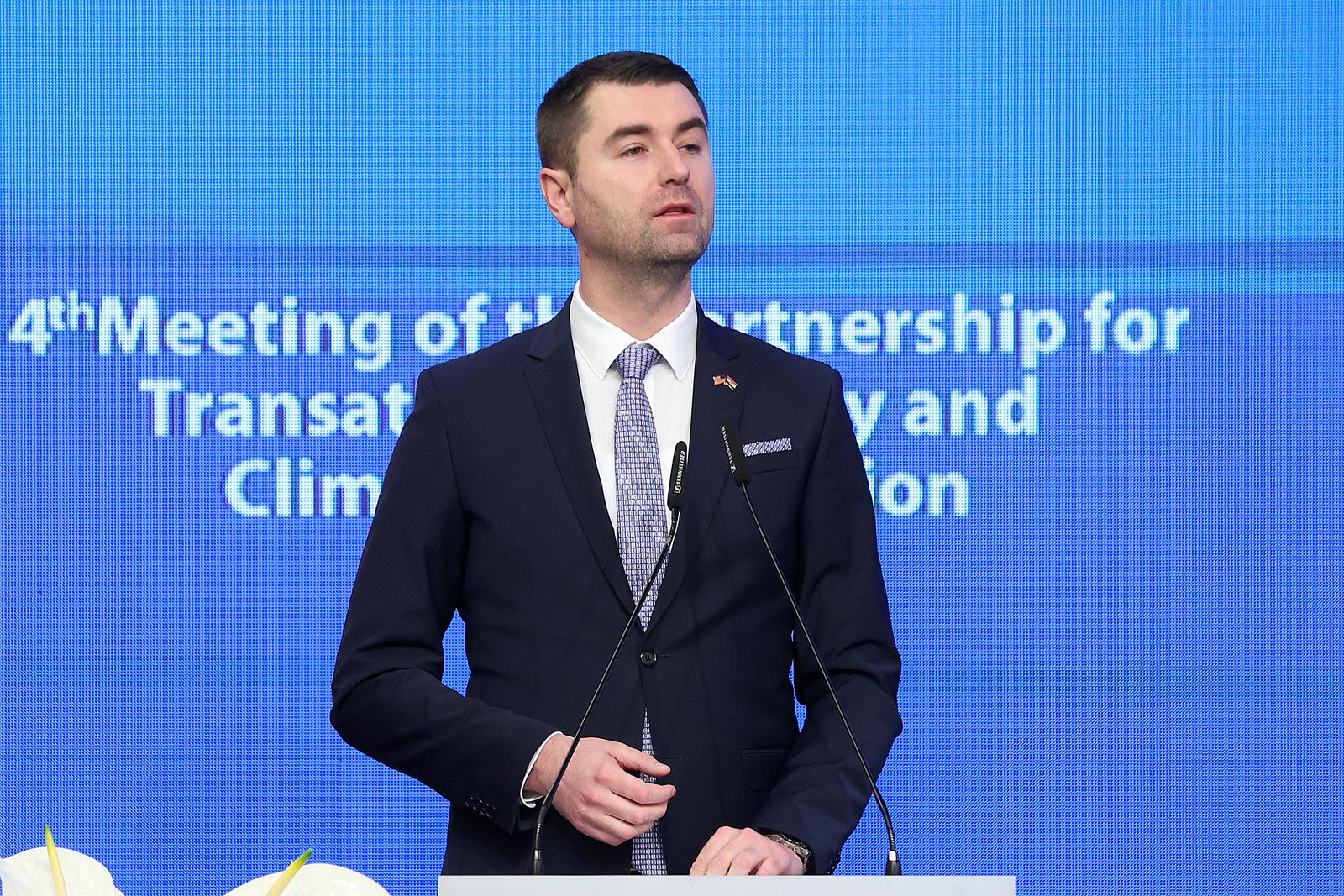 02.03.2023., Zagreb - Ministarstvo gospodarstva i odrzivog razvoja, Ministarstvo energetike Sjedinjenih Americkih Drzava, Americko-srednjoeuropsko poslovno udruzenje i Atlantsko vijece odrzalo je IV. sastanak Partnerstva za transatlantsku energetsku i klimatsku suradnju u Hotelu Westin. Kljucni govori. Davor Filipovic. Photo: Goran Stanzl/PIXSELL