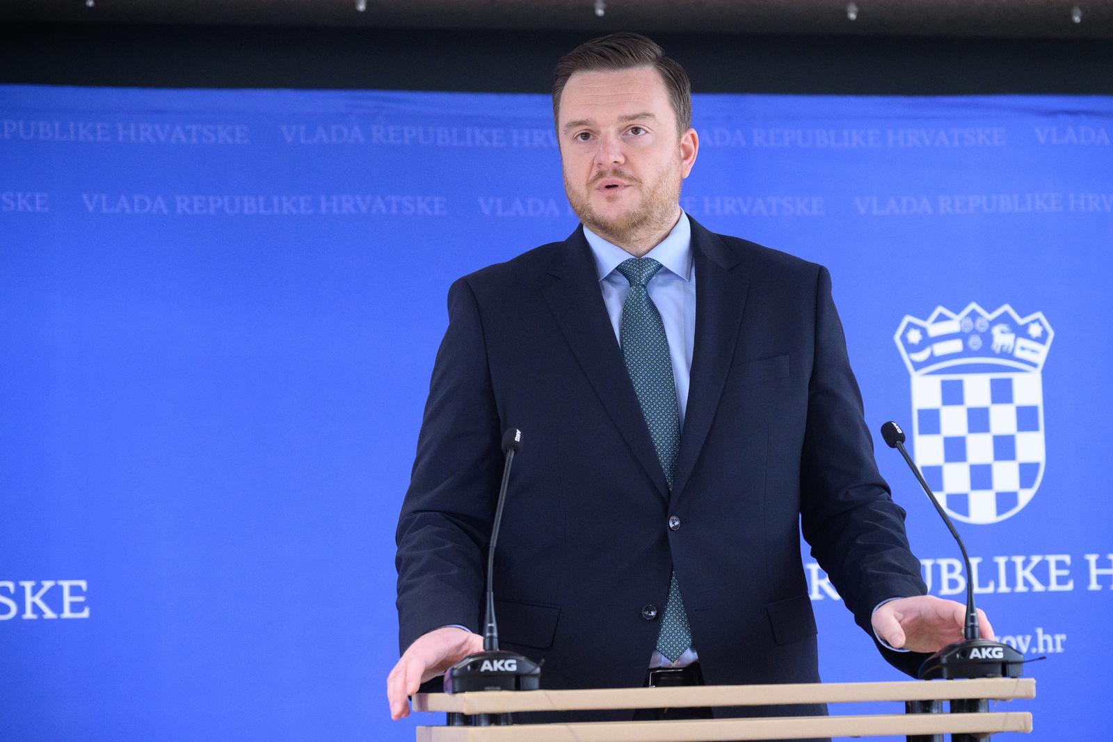 02.03.2023., Zagreb - 198. sjednica Vlade RH - Na dnevnom redu Vladine sjednice je prijedlog zakona o izvanparnicnom postupku te prijedlog programa drzavne potpore za iznimno osjetljive sektore u poljoprivredi za ovu godinu. Izjava - Marko Primorac.
 Photo: Davor Puklavec/PIXSELL