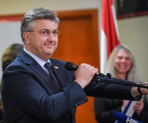 02.03.2023., Zagreb - U Kulturnom centru Dubrava obiljezena je 33. obljetnica osnutka Hrvatske demokratske zajednice u Dubravi. Andrej Plenkovic Photo: Josip Regovic/PIXSELL