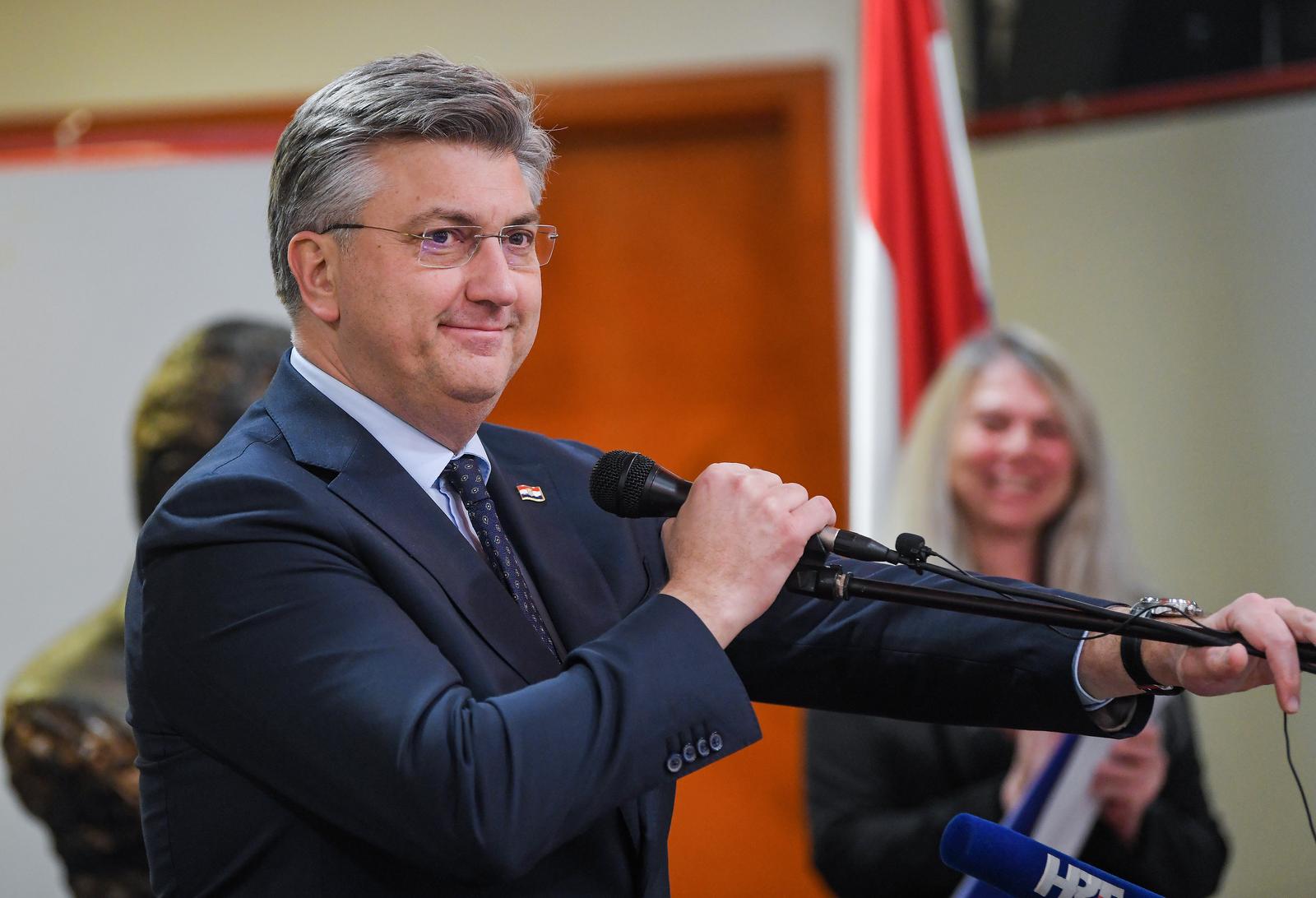 02.03.2023., Zagreb - U Kulturnom centru Dubrava obiljezena je 33. obljetnica osnutka Hrvatske demokratske zajednice u Dubravi. Andrej Plenkovic Photo: Josip Regovic/PIXSELL