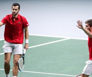 03.12.2021., Arena Madrid, Madrid, Spanjolska - Davis kup, polufinale, Hrvatska - Srbija. Mate Pavic i Nikola Mektic u trecem mecu igraju protiv Filipa Krajinovica i Novaka Djokovica Photo: Sanjin Strukic/PIXSELL