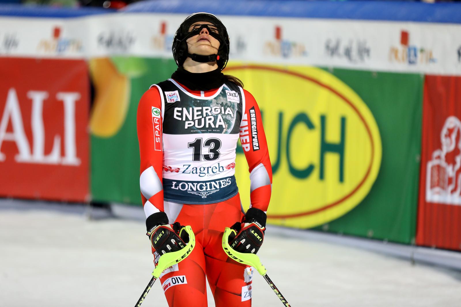 04.01.2023., Zagreb - Druga voznja prve utrke zenskog slaloma Audi FIS Svjetskog skijaskog kupa Snow Queen Trophy 2023.Leona Popovic.
 Photo: Jurica Galoic/PIXSELL