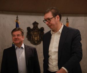 06, February, 2023, Belgrade - The President of the Republic of Serbia, Aleksandar Vucic, met with the European Union's special representative for dialogue between Belgrade and Pristina, Miroslav Lajcak. Miroslav Lajcak. Photo: Milos Tesic/ATAImages

06, februar, 2023, Beograd  - Predsednik Republike Srbije Aleksandar Vucic sastao se sa specijalnim predstavnikom Evropske Unije za dijalog Beograda i Pristine Miroslavom Lajcakom. Photo: Milos Tesic/ATAImages Photo: Milos Tesic/ATAImages/PIXSELL