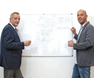 08.11.2019., Zagreb - Hrvatski fintech Aircash. Hrvoje Cosic, direktor Aircasha, Dino Dogan, specijali savjetnik uprave Aircasha.