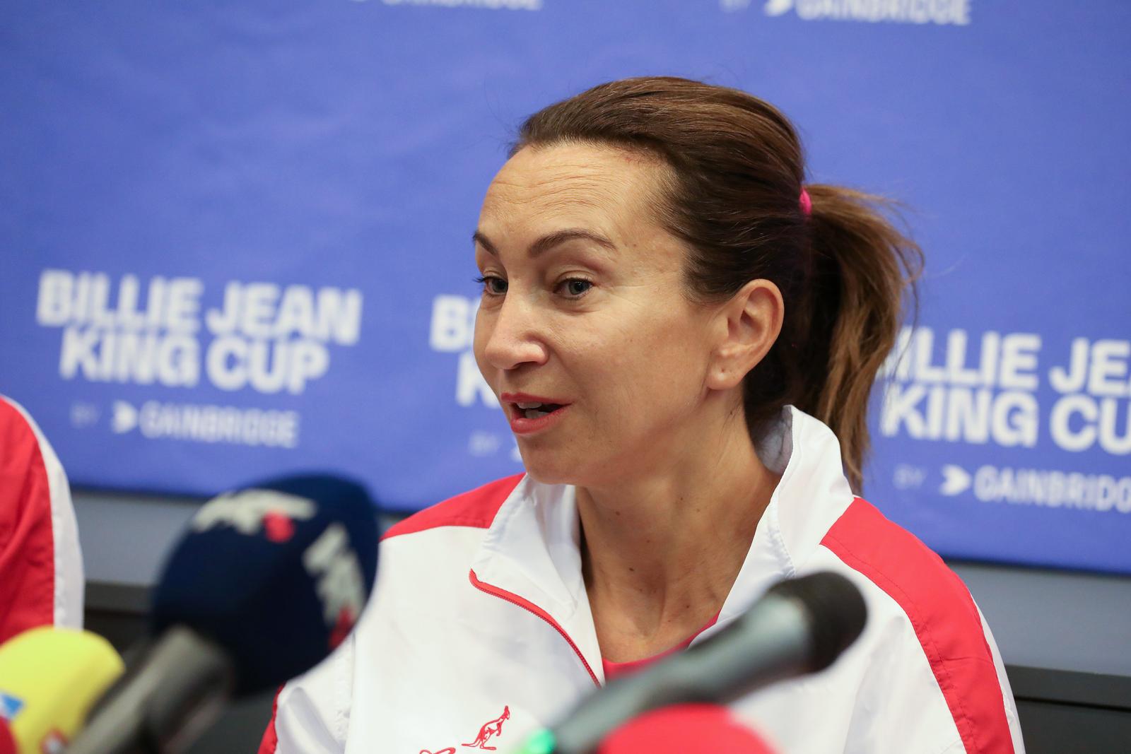 07.11.2022., Rijeka - U dvorani Zamet odrzana je konferencija za medije hrvatske zenske teniske reprezentacije uoci susreta Hrvatska i Njemacka u Billie Jean King kupu. Iva Majoli   Photo: Goran Kovacic/PIXSELL