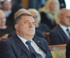 09.02.2023., poslovni centar "Integra", Banjaluka (BiH) – Komemoracija povodom smrti jednog od osnivaca, vlasnika i generalnog direktora privrednog drustva "Integral inzenjering" i jednog od najbogatijih ljudi u BiH Slobodana Stankovica. Mnogobrojni clanovi porodice, prijatelji, radnici, direktori i politicko rukovodstvo RS i BiH, okupili su se danas na komemoraciji. Govore su odrzali Nikola Radovanovic, izvrsni direktor za marketing Integral Inzenjeringa, i Milorad Dodik, predsjednik RS i blizak Stankovicev prijatelj.  Photo: Dejan Rakita/PIXSELL