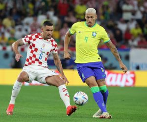 09.12.2022., stadion Education City, Al Rayyan, Katar - FIFA Svjetsko prvenstvo, cetvrtfinale, Hrvatska - Brazil. Dejan Lovren, Richarlison Photo: Goran Stanzl/PIXSELL