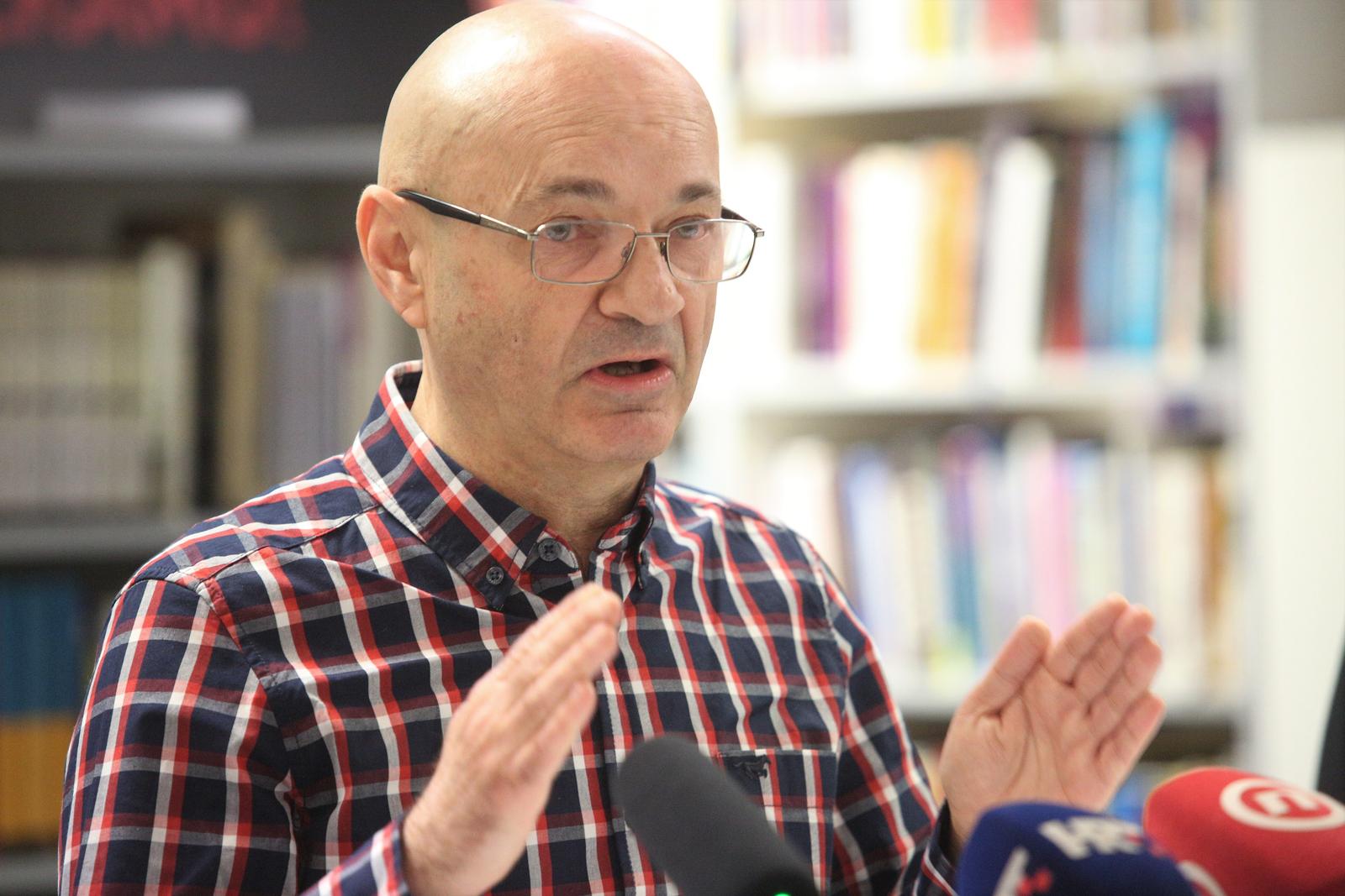 11.02.2023., Zagreb - Konferencija za novinare na kojoj su prisustvovali aktivisti Vlado Ilikic i Goran Aleksic, odvjetnik Igor Metelko te posebni gost predsjednik slovenskog Udruzenja Frank, Matjaz Susnik Photo: Lovro Domitrovic/PIXSELL