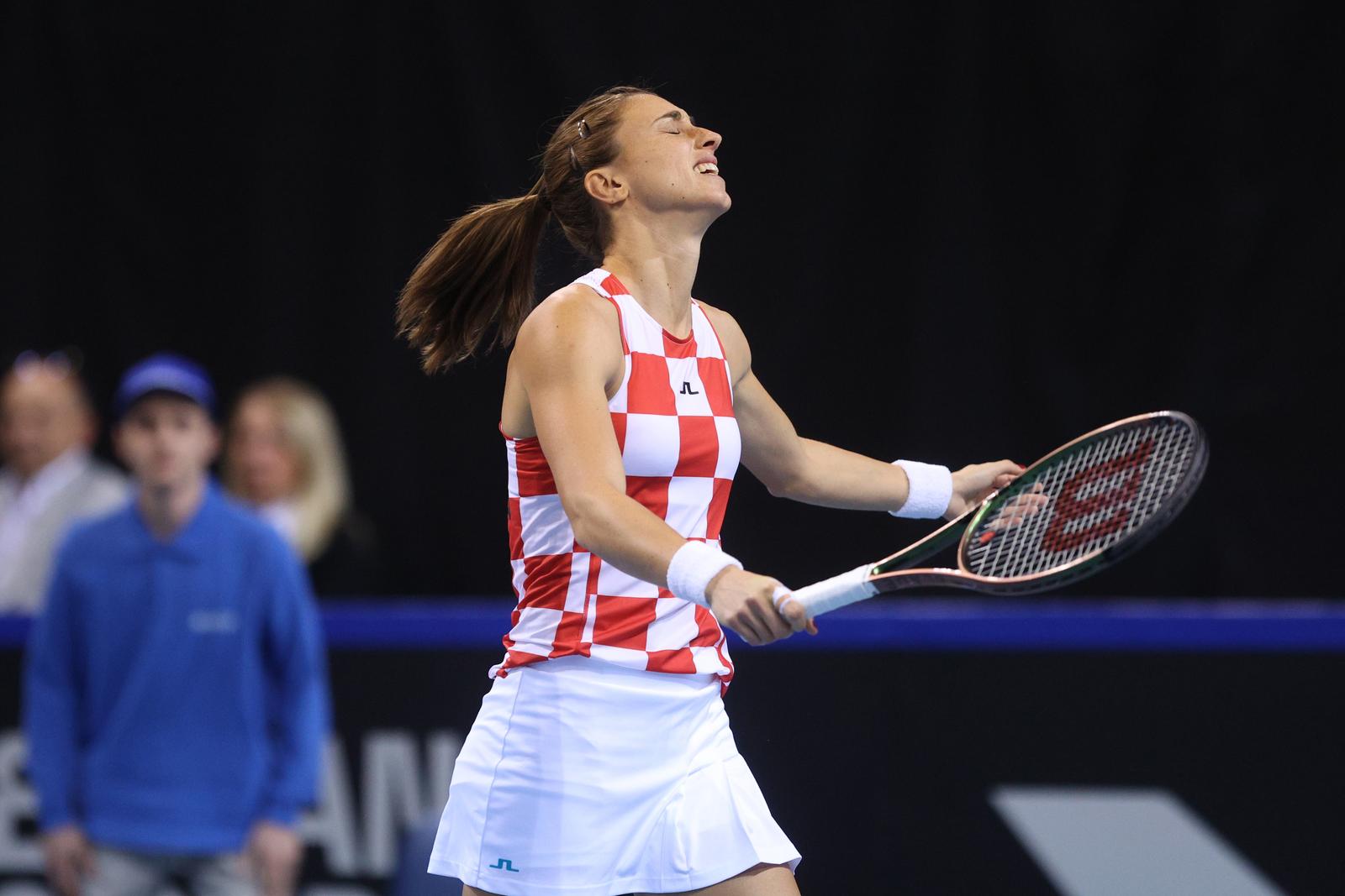 11.11.2022., Rijeka - Billie Jean King Cup, Hrvatska protiv Njemacke, teniski mec izmedu Petre Martic i Eve Lys.   Photo: Nel Pavletic/PIXSELL