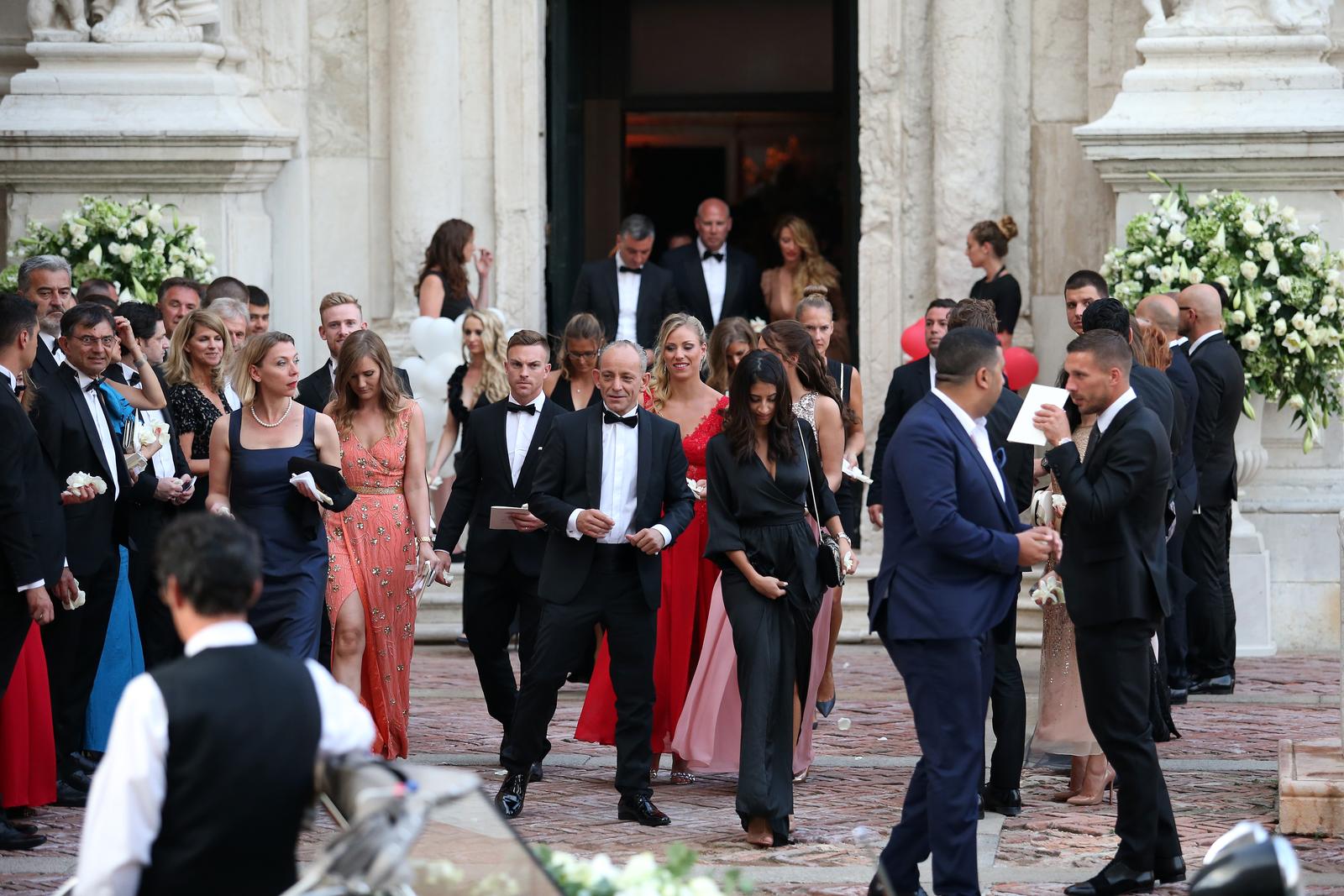 13.07.2016., Venecija, Italija - Gosti izlaze iz crkve nakon obreda vjenacanja Ane Ivanovic i Bastiana Schweinsteigera. Angelique Kerber . r"nPhoto: Petar Glebov/PIXSELL