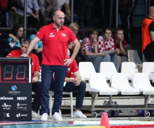 14.03.2023., bazeni Mladost, Zagreb - World Aquatics Svjetski kup u vaterpolu, Hrvatska - Madjarska. Ivica Tucak
   Photo: Matija Habljak/PIXSELL