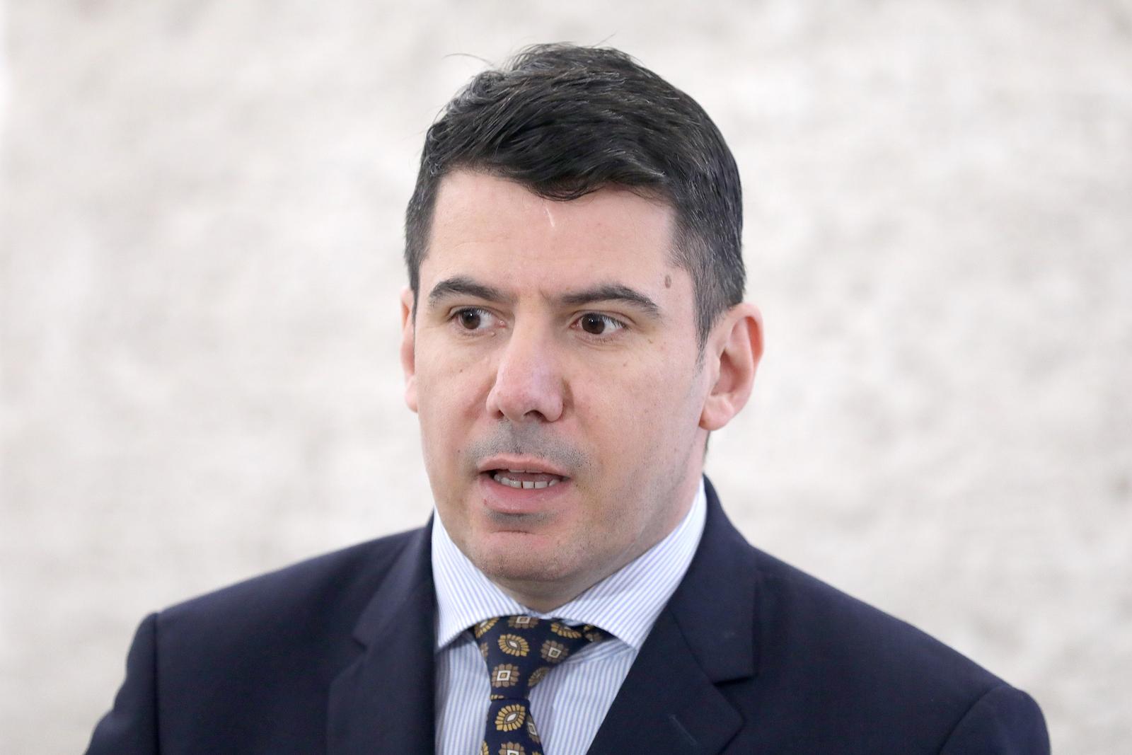 15.03.2023., Zagreb - Na konferenciji za medije o aktualnim temema govorio je zastupnik Nikola Grmoja. Photo: Patrik Macek/PIXSELL