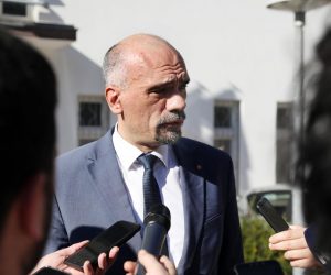16.02.2023.,Sibenik-Zupan dr Marko Jelic daje izjavu medijima.
 Photo: Dusko Jaramaz/PIXSELL