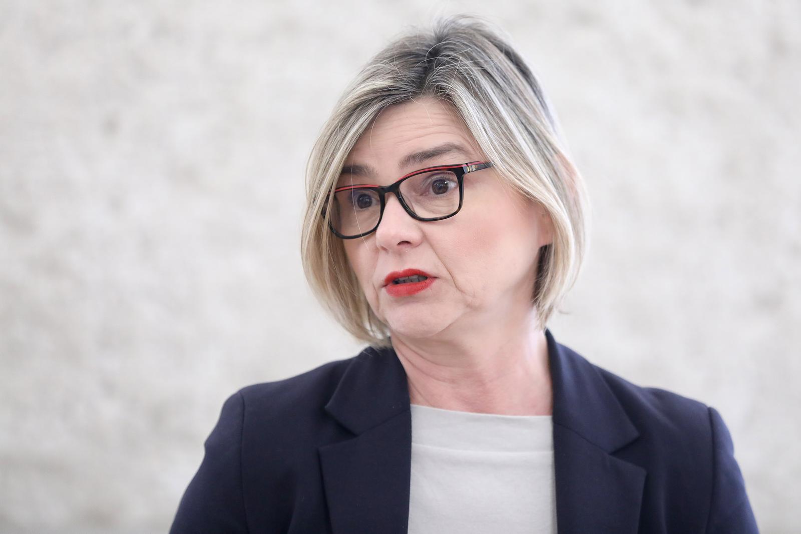 16.03.2023., Zagreb - Na konferenciji za medije odrzanoj u Saboru aktualne teme komentirala je zastupnica Sandra Bencic.
. Photo: Patrik Macek/PIXSELL