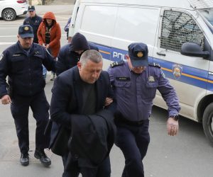 16.03.2023. Osijek - Zupan Damir Dekanic i troje policijskih sluzbenika privedeni su na ispitivanje na Zupanijski sud u Osijeku. Photo: Dubravka Petric/PIXSELL