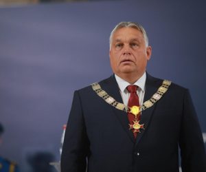 16, September, 2022, Belgrade - The President of Serbia, Aleksandar Vucich, presented the Prime Minister of Hungary, Viktor Orban, with the Order of the Republic of Serbia on a large necklace for outstanding services in developing and consolidating peaceful cooperation and friendly relations between the Republic of Serbia and Hungary. Viktor Orban. Photo: Milos Tesic/ATAImages

16, septembar, 2022, Beograd - Predsednik Srbije Aleksandar Vucich urucio je premijeru Madjarske Viktoru Orbanu Orden Republike Srbije na velikoj ogrlici za izuzetne zasluge u razvijanju i ucvrscivanju miroljubive saradnje i prijateljskih odnosa izmedju Republike Srbije i Madjarske. Photo: Milos Tesic/ATAImages Photo: Milos Tesic/PIXSELL