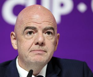 16.12.2022., Qatar National Convention Centre, QNCC, Doha, Katar - Zavrsna konferencija za medije na SP u Kataru. Predsjednik FIFA-e, Gianni Infantino i Bryan Swanson. 
 Photo: Goran Stanzl/PIXSELL