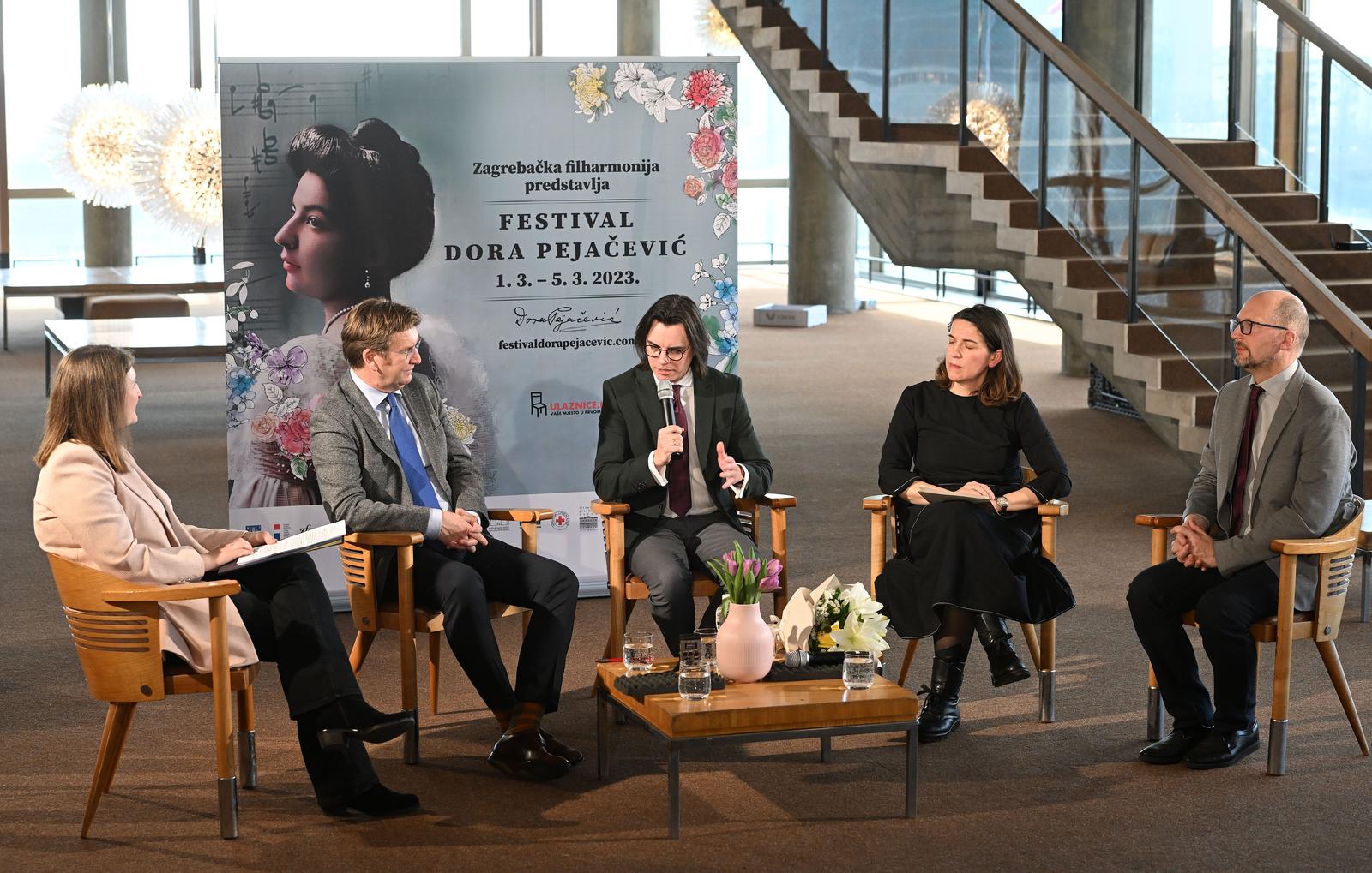 21.2.2023., Zagreb - U koncertoj dvorani Vatroslava Lisinskog odrzana je konferencija za medije povodom Festivala Dora Pejacevic povodom 100. godisnjice smrti skladateljice. Photo: Davorin Visnjic/PIXSELL