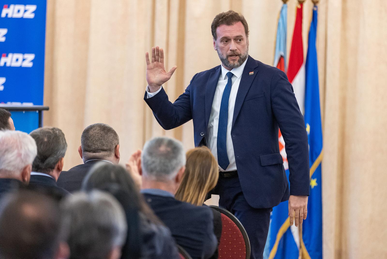 22.02.2023. Vukovar, Hotel Lav - Obiljezavanje 33. godine djelovanja Hrvatske demokratske zajednice. Na obiljezavanju je sudjelovao predsjednik Vlade i predsjednik HDZ-a Andrej Plenkovic. Photo: Davor Javorovic/PIXSELL