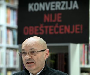 23.01.2022., Zagreb - Konferencija za medije udruge Franak na kojoj su govorili o kaznenoj prijavi kojom su izravno prijavili agenticu Vlade RH pri SuduEU Gordanu Vidovic Mesarek zbog davanja laznog iskaza po predmetu C-567/20 cime je nanesena ogromna steta prema 55000 potrosaca s konvertiranim kreditima. Goran Aleksic Photo: Marko Lukunic/PIXSELL