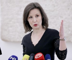 23.02.2023., Zagreb - Na konferenciji za medije odrzanoj u Saboru o raspravi o povjerenju premijeru i drugim temema govorila je zastupnica Dalija Oreskovic. Photo: Patrik Macek/PIXSELL