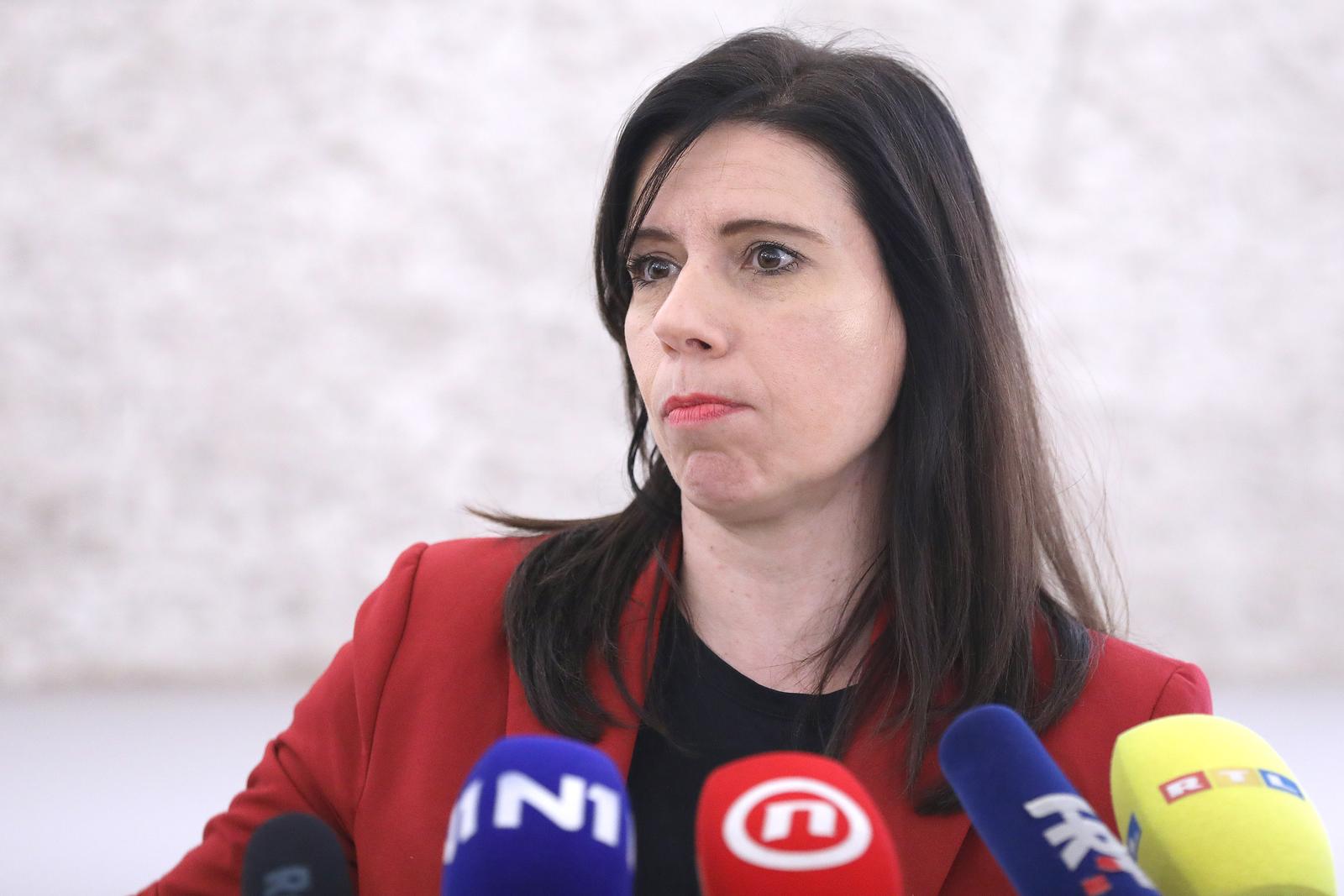 23.03.2023., Zagreb - Na konferenciji za medije odrzanoj u Saboru o optuznici DORH-a i drugim temema govorila je zastupnica Katrina Peovic. Photo: Patrik Macek/PIXSELL