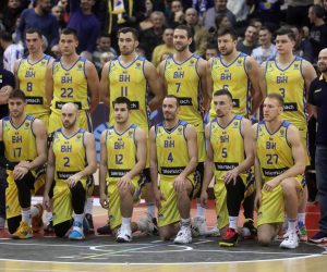 24.02.2020., SKPC Mejdan, Tuzla, Bosna i Hercegovina - Kvalifikacije za Europsko prvenstvo, FIBA EuroBasket 2021., Bosna i Hercegovina - Grcka. Gornji red: Tihomir Mustapic, Milan Milosevic, Emir Sulejmanovic, Kenan Kamenjas, Miralem Halilovic, Andrija Stipanovic, Amer Alibegovic, Vedran Bosnic. rrDonji red: Aleksandar Lazic, Filip Adamovic, Sani Campara, Muhamed Pasalic, Edin Atic, Adin Vrabac Photo: Armin Durgut/PIXSELL