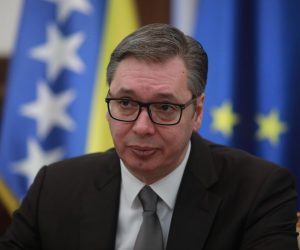 24, February, 2023, Belgrade - The President of the Republic of Serbia, Aleksandar Vucic, met with the Minister of Foreign Affairs of Bosnia and Herzegovina, Elmedin Konakovic. Aleksandar Vucic. Photo: Milos Tesic/ATAImages

24, februar, 2023, Beograd - Predsednik Republike Srbije Aleksandar Vucic sastao se ministrom spoljnih poslova Bosne i Hercegovine Elmedinom Konakovicem.  Photo: Milos Tesic/ATAImages/PIXSELL