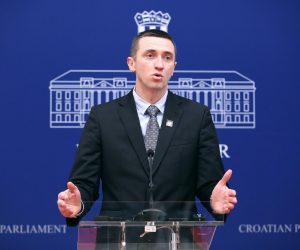 24.02.2023., Zagreb - Na konferenciji za medije odrzanoj u Saboru o aktualnim temema govorio je predsjednik Domovinskog pokreta Ivan Penava. Photo: Patrik Macek/PIXSELL
