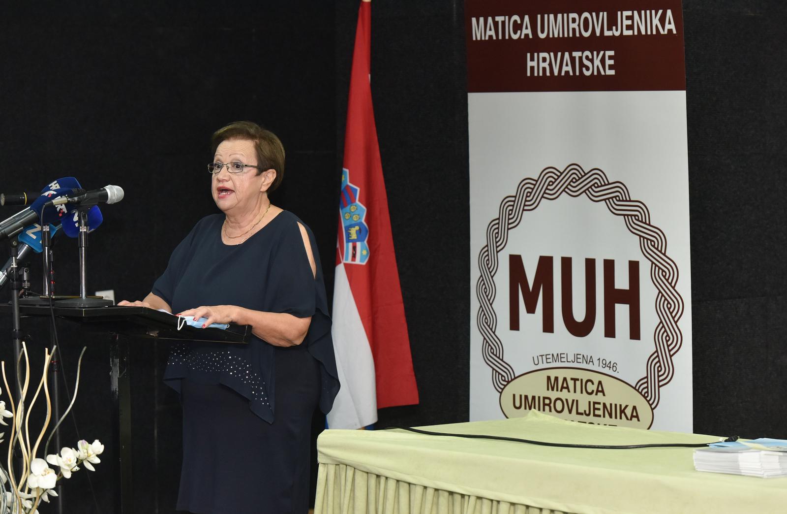 24.9.2021., Zagreb - U Chromosovom neboderu odrzana je Svecana sjednica obiljezavanja 75. godisnjice Matice umirovljenika Hrvatske na koje su dosli brojni visoki duznosnici iz politickog zivota Hrvatske.rPhoto: Davorin Visnjic/PISELL