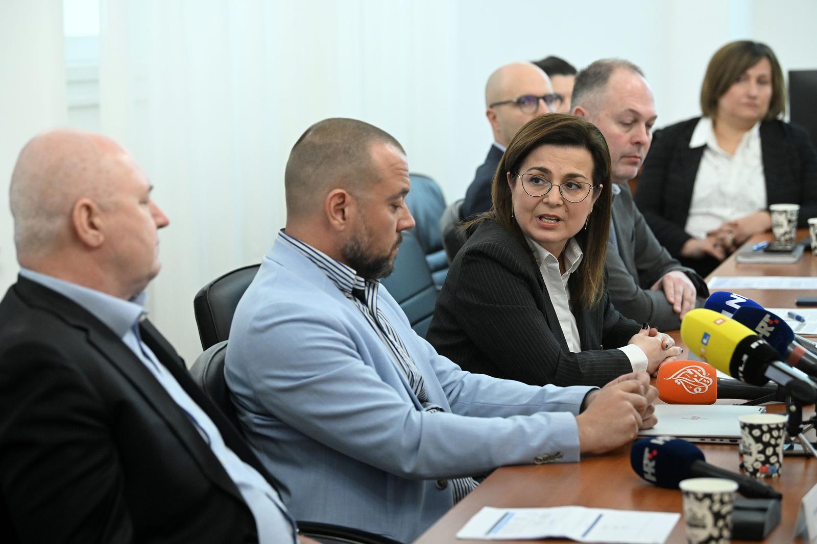 27.03.2023., Zagreb - Konferencija za medije Udruzenja obnovljivih izvora energije Hrvatske gospodarske komore. Aljosa Pleic, Marija Sculac Domac Photo: Marko Lukunic/PIXSELL