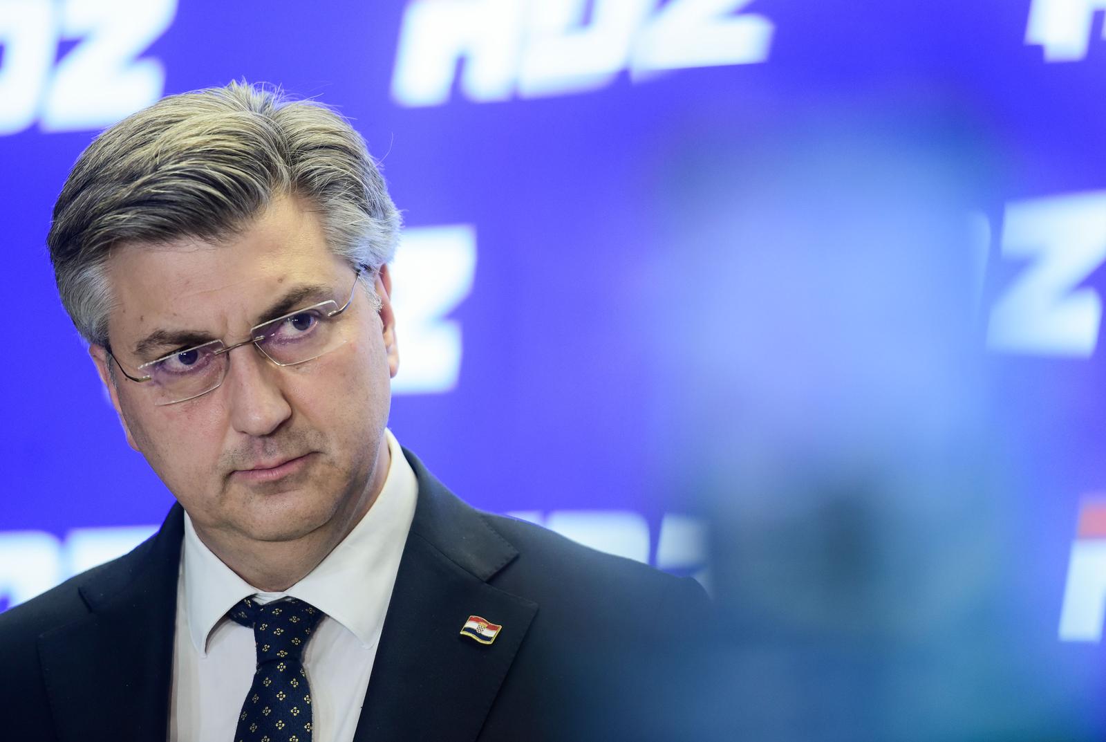 27.3.2023., Zagreb - Premijer Andrej Plenkovic dao je izjavu za medije nakon sjednice sireg Predsjednistva HDZ-a. Photo: Neva Zganec/PIXSELL