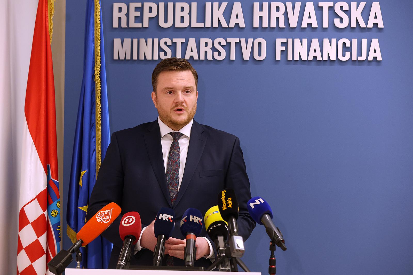 28.02.2023., Zagreb - Ministar financija Marko Primorac dao je izjavu u Ministarstvu financija. Photo: Goran Stanzl/PIXSELL