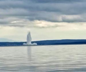 Rijeka, 19.3.2023.- Protubrodska mina iz Drugog svjetskog rata otegljena je u nedjelju iz Rijeèke luke i unitena na lokaciji udaljenoj od kopna od 8300 metara i vie. 
foto HINA/ PU primorsko-goranska/ Stoer CZ Grada Rijeke/ ua
