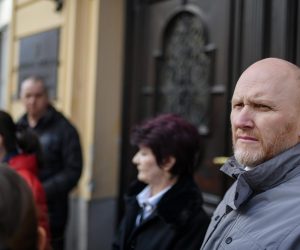 09.03.2023., Zagreb - Konferencija za novinare SDP-ovog zastupnika Renata Peteka i bivsih radnika Diokija i Kamenskog pod nazivom "Hoce li ljevica u Zagrebu pomoci bivsim radnicima Kamenskog i Diokija". Photo: Josip Regovic/PIXSELL