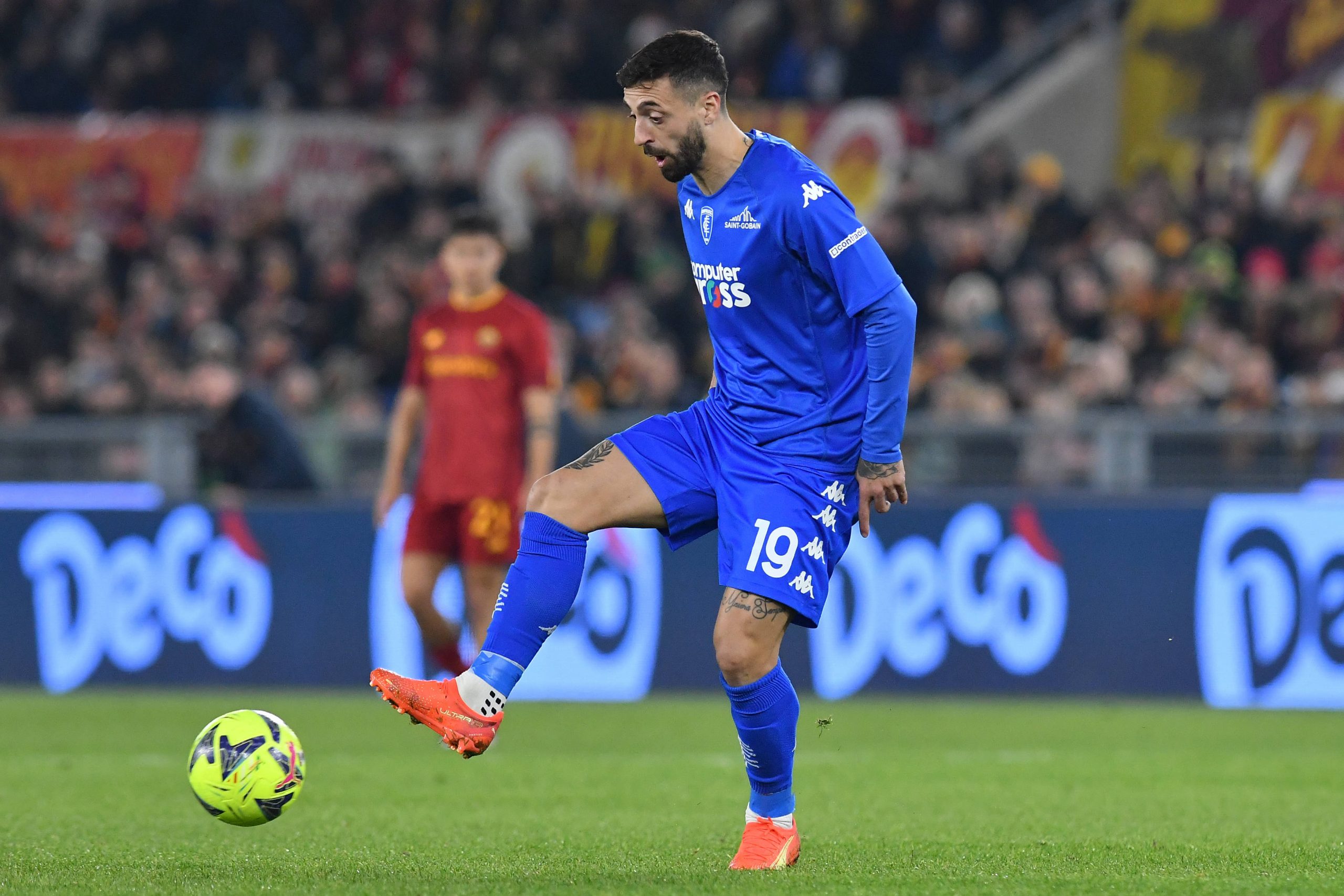 Italy: Serie A Match, Stadio Olimpico, As Roma v Empoli Francesco Caputo of Empoli during football Serie A Match, Stadio Olimpico, As Roma v Empoli ,04th February 2023 Imago-Images/Emmefoto Copyright: xImago-Images/Emmefotox