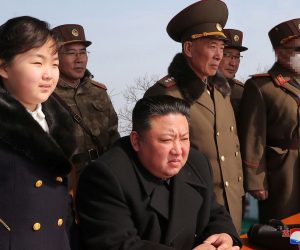 epa10533319 A photo released by the official North Korean Central News Agency (KCNA) 20 March 2023 showing North Korean President Kim Jong Un during a tactical drill to bolster the country's war deterrence and nuclear counterattack capability at an undisclosed location in North Korea 18-19 March 2023.  EPA/KCNA   EDITORIAL USE ONLY