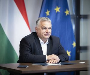 epa10535633 A handout photo made available by the Hungarian Prime Minister's Press Office shows Hungarian Prime Minister Viktor Orban attending a video conference along with his Greek, Slovenian, Slovak and Latvian counterparts, as well as European Council President Charles Michel from his office in Budapest, Hungary, 21 March 2023. The leaders held their talk in preparation for the upcoming European Council summit on 23 and 24 March in Brussels.  EPA/Zoltan Fischer/ Hungarian PM's Press Office HANDOUT HUNGARY OUT HANDOUT EDITORIAL USE ONLY/NO SALES