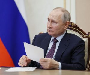epa10550766 Russian President Vladimir Putin via video conference takes part in a ceremony to open new pharmaceutical production facilities in St Petersburg, Saransk and Kaliningrad, in Moscow, Russia 30 March 2023.  EPA/GAVRIIL GRIGOROV / SPUTNIK / KREMLIN POOL MANDATORY CREDIT