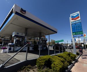 epa10557579 Gas prices nearing 7 dollars a gallon are displayed in front of a gas station in Los Angeles, California, USA, 03 April 2023. The surprise announcement by OPEC Plus to cut the oil production by 1.2 million barrels a day is expected to bring significant increases to gas prices in the United States.  EPA/ETIENNE LAURENT