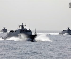 epa10567155 A handout photo provided by the Taiwan Ministry of National Defense shows Taiwan Navy vessels FACG (Fast Attack Craft, Guided missile) sail at an undisclosed location, 10 April 2023. The People's Liberation Army (PLA) is holding a military exercise in the Fujian Province, Pingtan County, the closest point to Taiwan after China announced three days of military drills around Taiwan on 09 April.  EPA/HOTLI SIMANJUNTAK HANDOUT -- MANDATORY CREDIT -- the watermark may not be removed/cropped -- HANDOUT EDITORIAL USE ONLY/NO SALES