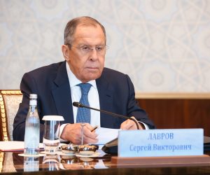 epa10572183 A handout photo made available by Russian Foreign Ministry Press Service shows Russian Foreign Minister Sergei Lavrov attends the Council of Foreign Ministers of the Commonwealth of Independent States (CIS) in Samarkand, Uzbekistan, 14 April 2023.  EPA/RUSSIAN FOREIGN MINISTRY PRESS SERVICE / HANDOUT  HANDOUT EDITORIAL USE ONLY/NO SALES
