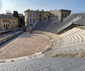 Pula, 29.04.2023 - Sveèanim otvorenjem 5. svibnja ponovno æe biti vraæena izvorna funkcija Malom rimskom kazalitu u Puli, vanom antièkom spomeniku kulture na èijoj su rekonstrukciji radili interdisciplinarni timovi arhitekata, projektanata, konzervatora, arheologa i povjesnièara umjetnosti. foto HINA/ Daniel SPONZA/ ik