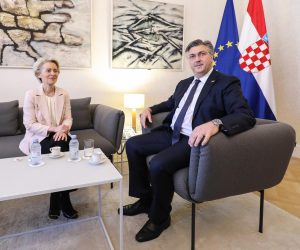 01.01.2023,Zagreb - Sastanak predsjednika Vlade Andreja Plenkovica i predsjednice Europske komisije Ursule von der Leyen u Banskim dvorima. Photo: Jurica Galoic/PIXSELL