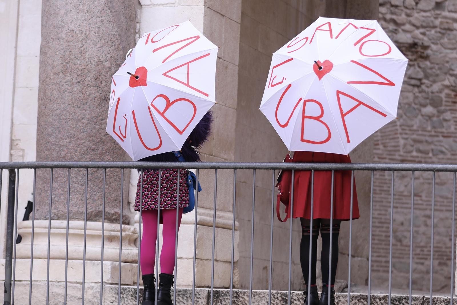 04.03.2023., Split - Muskarci prve subote u mjesecu na muskoj molitvi krunice koja se odrzava na Peristilu.  Photo: Ivo Cagalj/PIXSELL