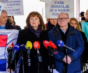 03.02.2023., Zagreb - Medicinske sestre i tehnicari odrzali su prosvjed ispred Ministarstva zdravstva. Photo: Slaven Branislav Babic/PIXSELL