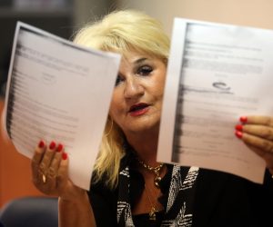 03.09.2019., Rijeka - Radmila Cahut Jurisic na konferenciji predstavnika Sindikata u zdravstvu.rPhoto: Goran Kovacic/PIXSELL