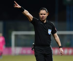 04.02.2022., Gradski stadion Ivan Kusek Apas, Koprivnica - Hrvatski Telekom Prva liga, 22. kolo, NK Slaven Belupo - HNK Sibenik. Sudac Fran Jovic   Photo: Vjeran Zganec Rogulja/PIXSELL