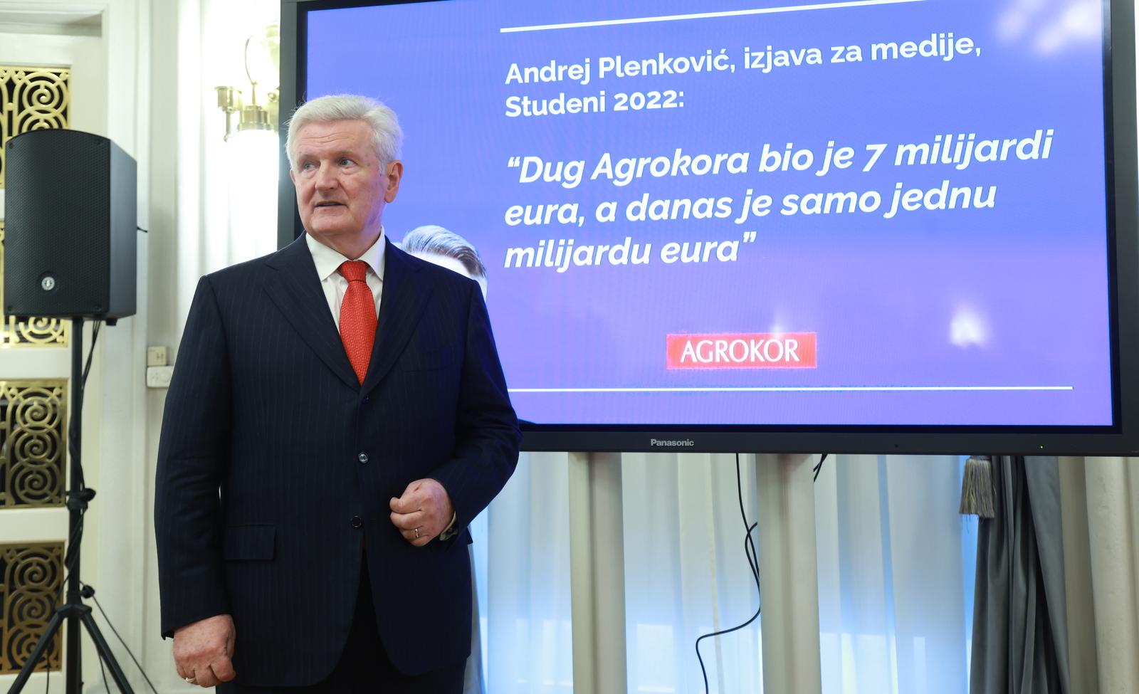 04.04.2023.,Zagreb - Bivsi vlasnik Agrokora Ivica Todoric odrzao je konferenciju za novinare. Teme koje je najavio su uloga izvanredne uprave Agrokora u kreiranju insolventnosti grupe Agrokor te financijsko- poslovno stanje Fortenove u odnosu na Agrokor. Photo: Sanjin Strukic/PIXSELL