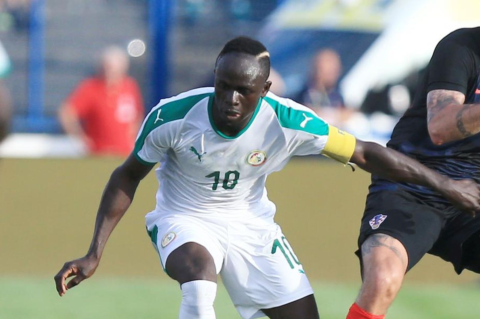 08.06.2018., Gradski vrt, Osijek - Pripremna utakmica Hrvatske nogometne reprezentacije uoci SP u Rusiji: Hrvatska - Senegal. Sadio Mane, Vedran Corluka. "nPhoto: Davor Javorovic/PIXSELL